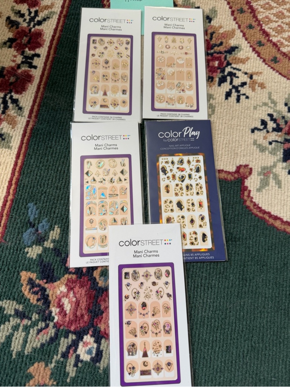 Color Street Mixed Metallic Gold and Nude Nail Charms